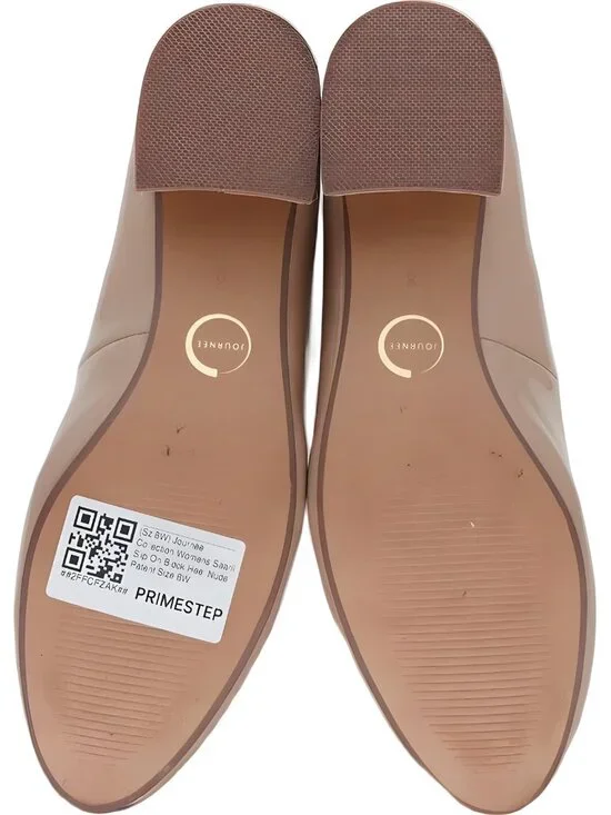 Journee Collection Saarii Nude Patent Block Heel Slip-On Pumps 8W - Picture 6 of 6